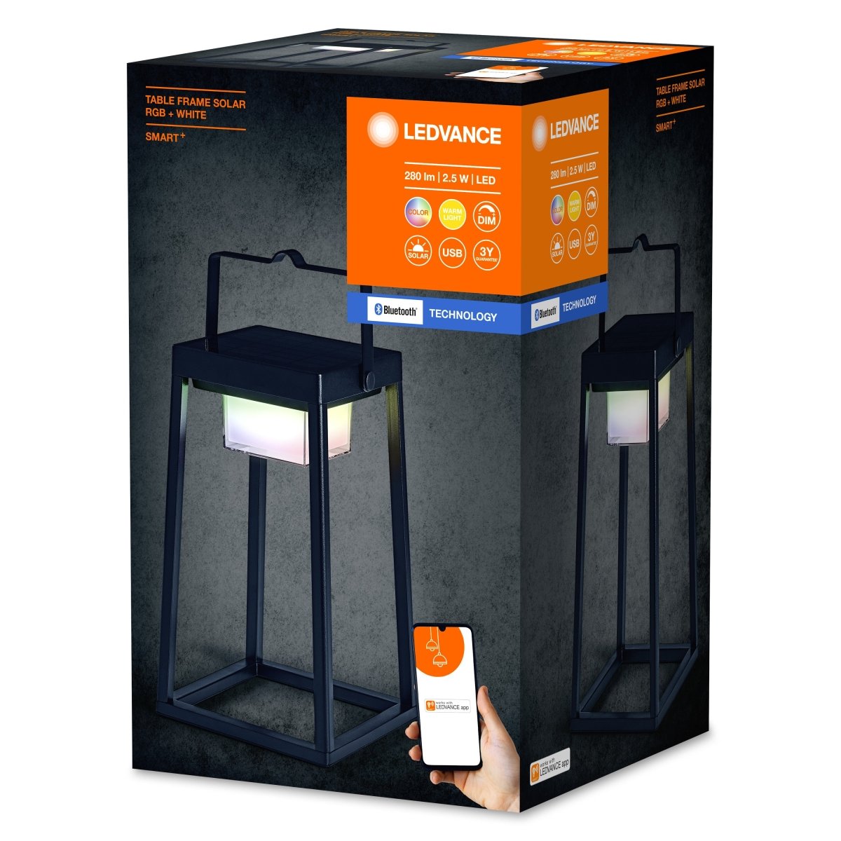 Lampa stołowa LED 2,5W, SMART+ Solar Table Frame RGB, RGB - Poland LEDVANCE e-shop 4058075763760