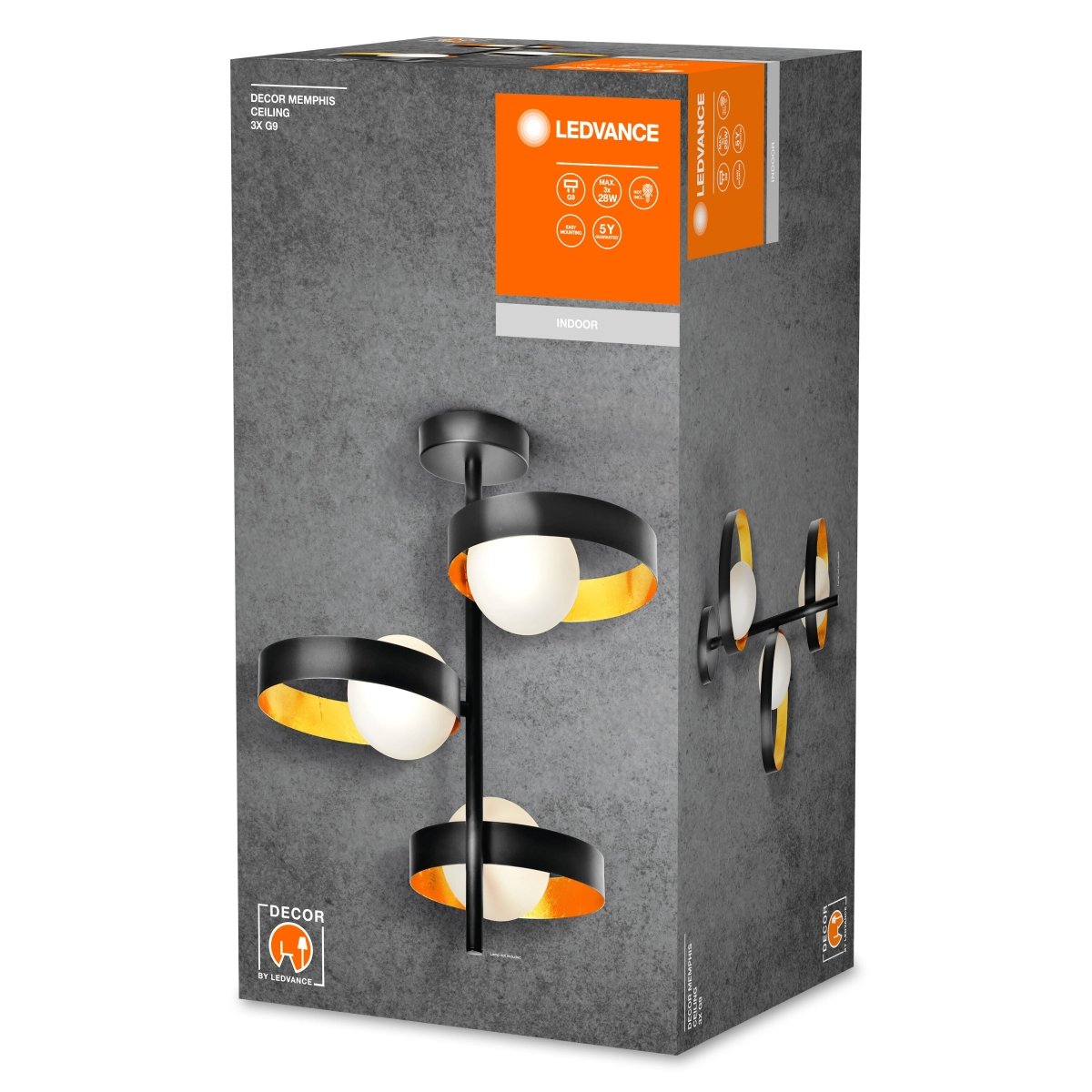 Lampa sufitowa Decor Memphis Ceiling 3xG9, kolor czarny. - Poland LEDVANCE e-shop 4058075759169
