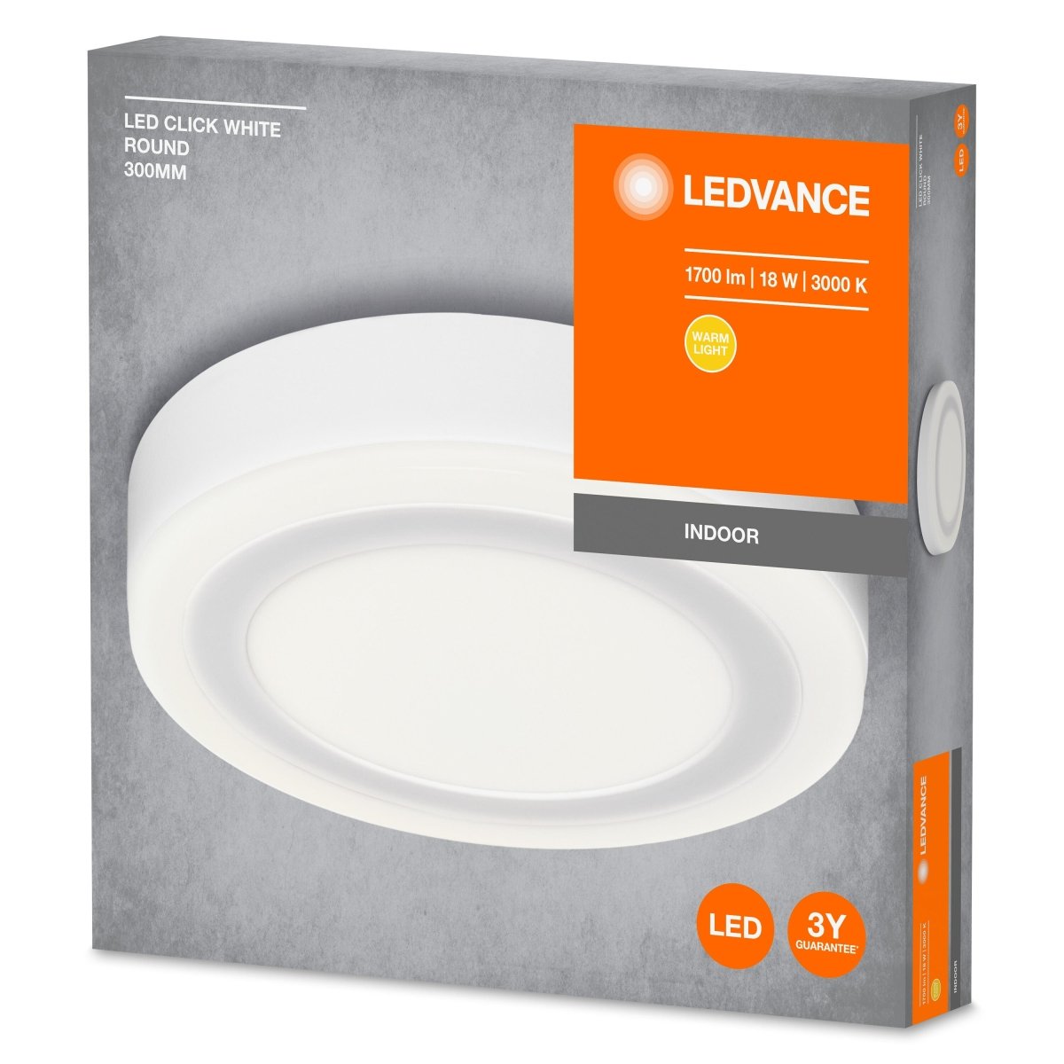 Lampa sufitowa LED CLICK WHITE RD 18W, okrągła, 300 mm - Poland LEDVANCE e-shop 4058075260559