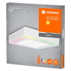 Lampa sufitowa LED COLOR WHITE SQ 30W, RGB, z pilotem, 400 mm - Poland LEDVANCE e-shop 4058075265769