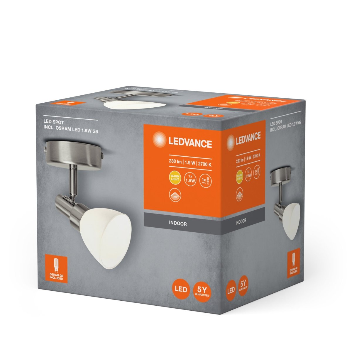 Lampa sufitowa LED SPOT G9 1.9W, punktowa, barwa ciepła - Poland LEDVANCE e-shop 4058075540620