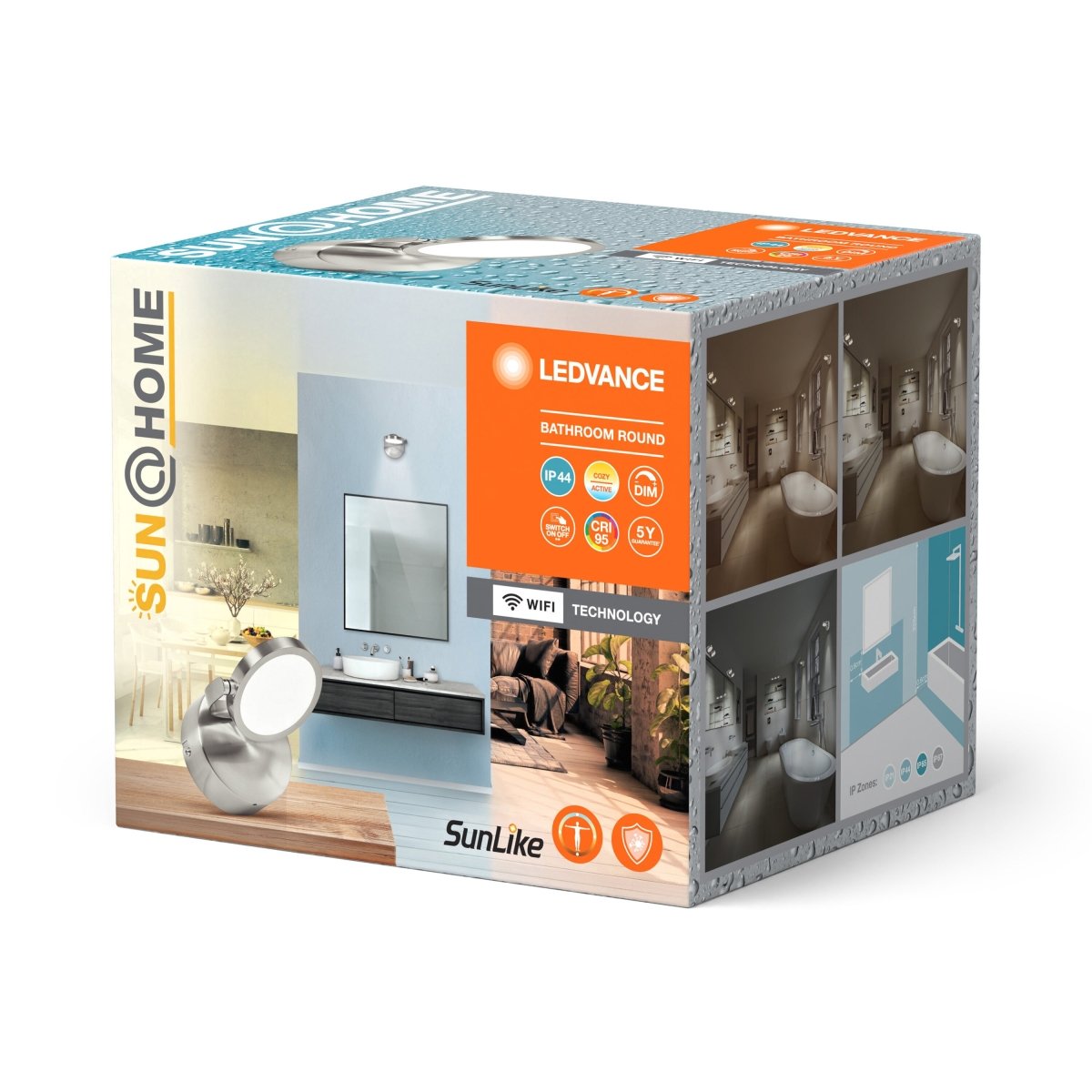 Lampa wewnętrzna ścienna LED WiFi 7,5W, SMART, Sun@Home Bathroom Round, 110 mm, regulowana biel. - Poland LEDVANCE e-shop 4058075750616