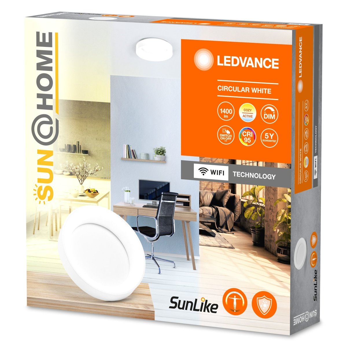 Lampa wewnętrzna sufitowa LED WiFi 18,5W, SMART, Sun@Home Circular White, regulowana biel. - Poland LEDVANCE e-shop 4058075762763
