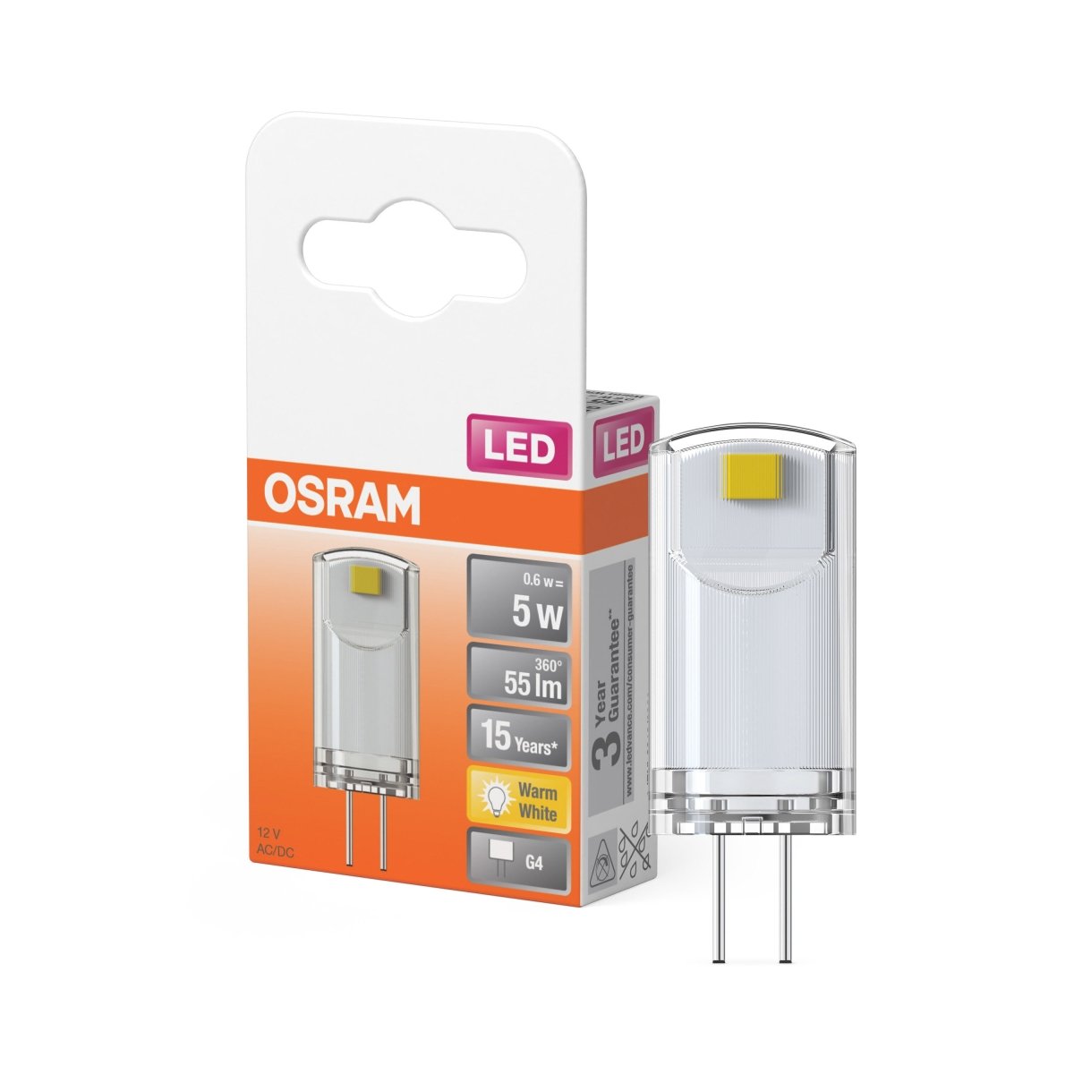 Niskonapięciowa Lampa LED 12 V z trzonkiem G4 0,6W 2700K - Poland LEDVANCE e-shop 4099854061974