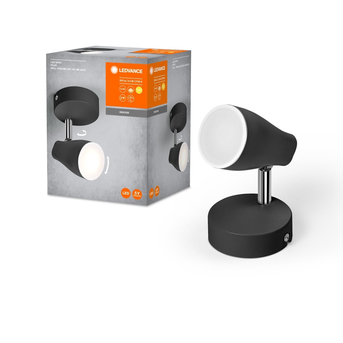 Oprawa LED GU10 4,30W Reflektory Elastyczne Sufitowe - Poland LEDVANCE e-shop 4058075826571