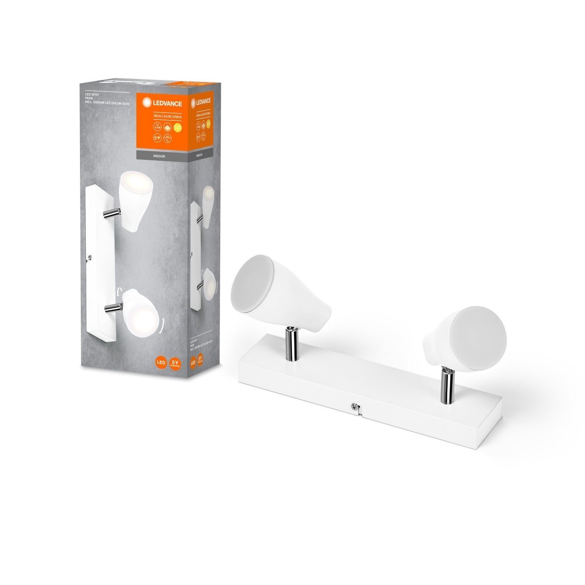 Oprawa LED GU10 8,60W Elastyczne Reflektory Sufitowe - Poland LEDVANCE e-shop 4058075826434