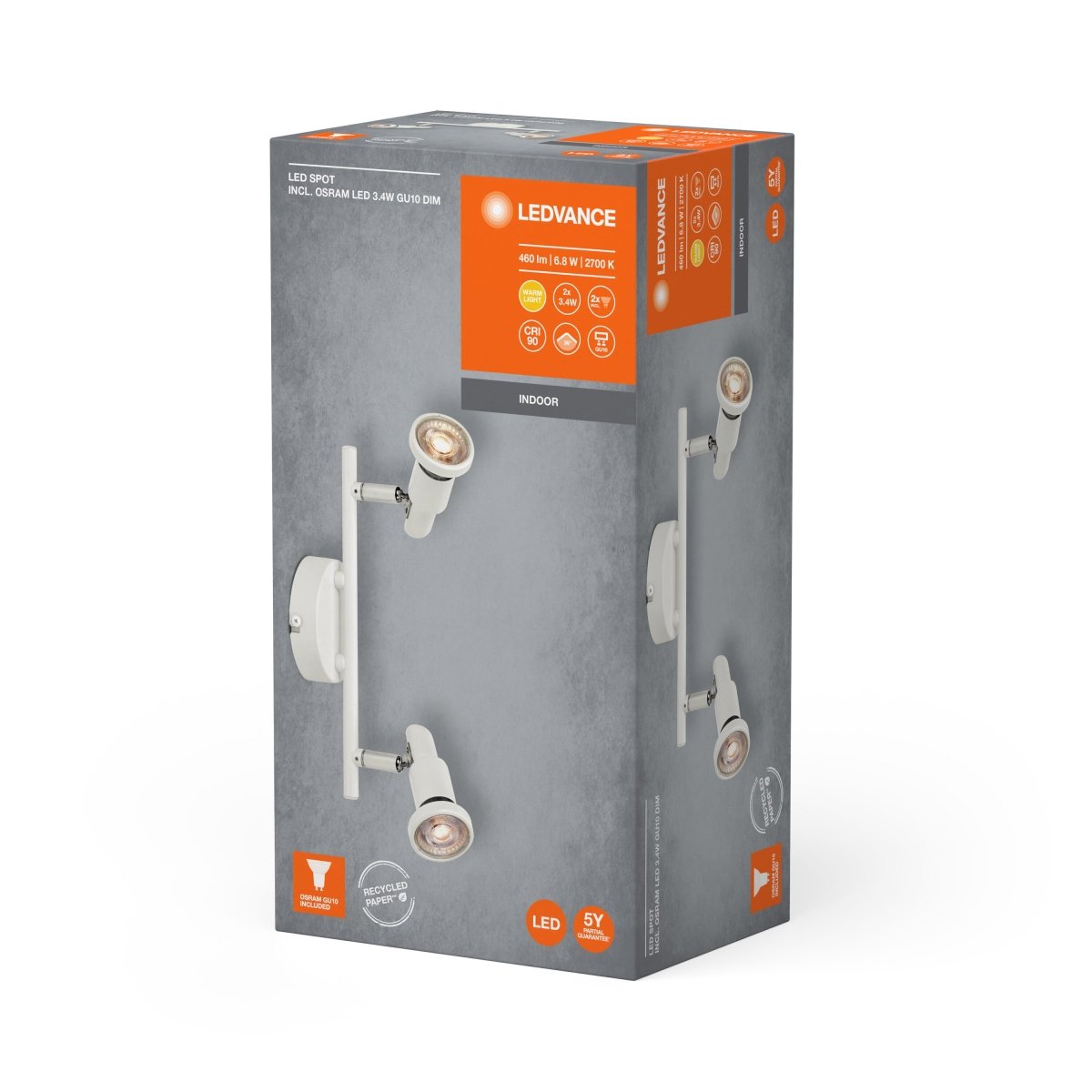 Oprawa LED sufitowa z regulowanymi reflektorami 6,80W 2700K - Poland LEDVANCE e-shop 4058075833876