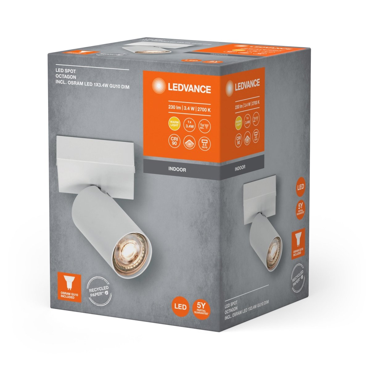 Oprawa LED z regulowanymi reflektorami GU10 3,40W 2700K - Poland LEDVANCE e-shop 4058075833197