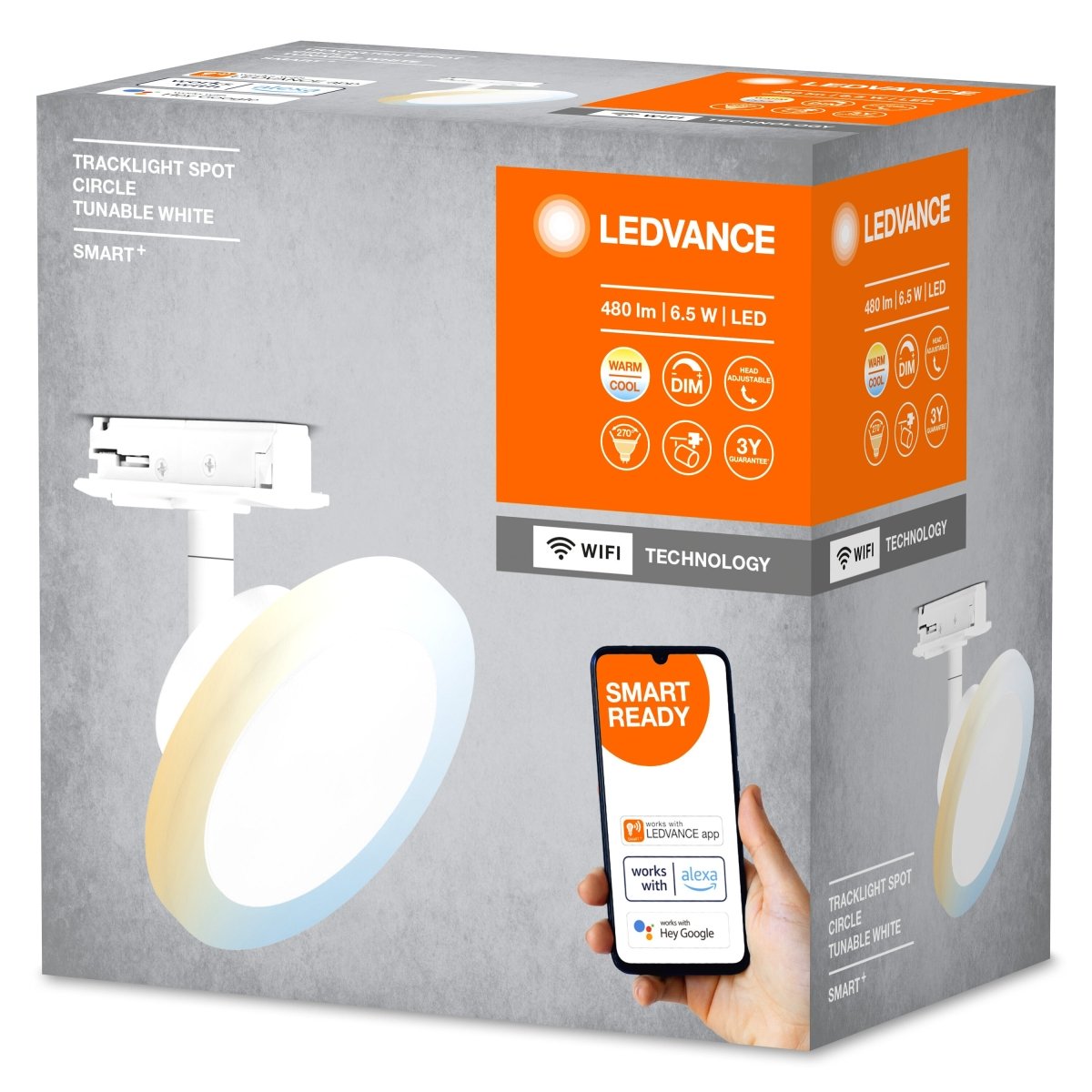 Oprawa szynowa LED WiFi 6,5W, SMART, SMART+ TRACKLIGHT CIRCLE White, regulowana biel. - Poland LEDVANCE e-shop 4058075759749