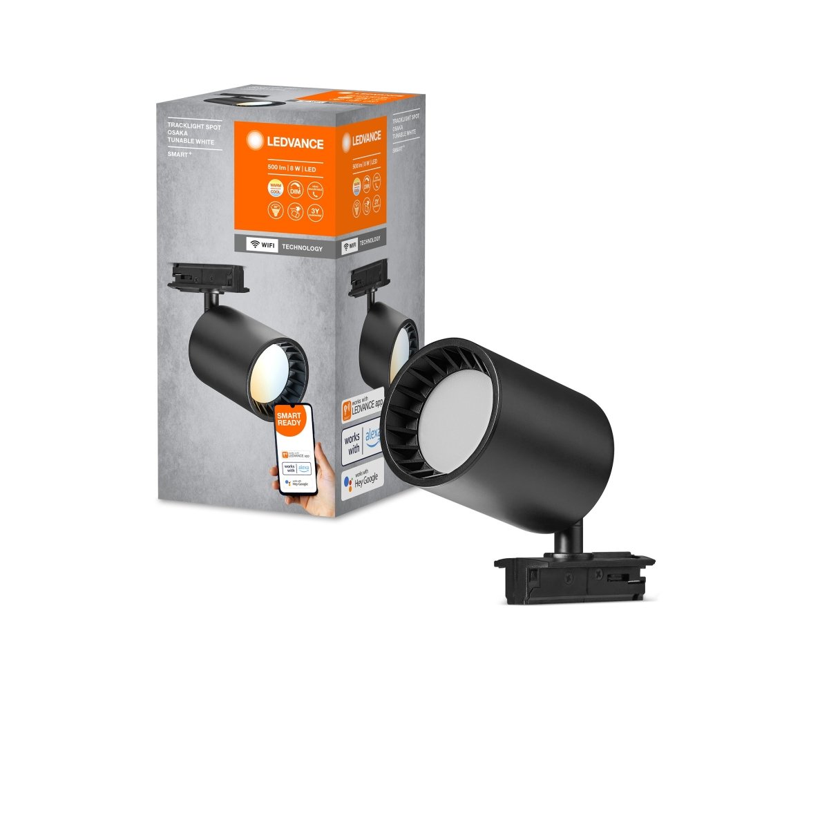 Oprawa szynowa LED WiFi 8W, SMART+ TRACKLIGHT OSAKA Black, regulowana biel. - Poland LEDVANCE e-shop 4058075759800