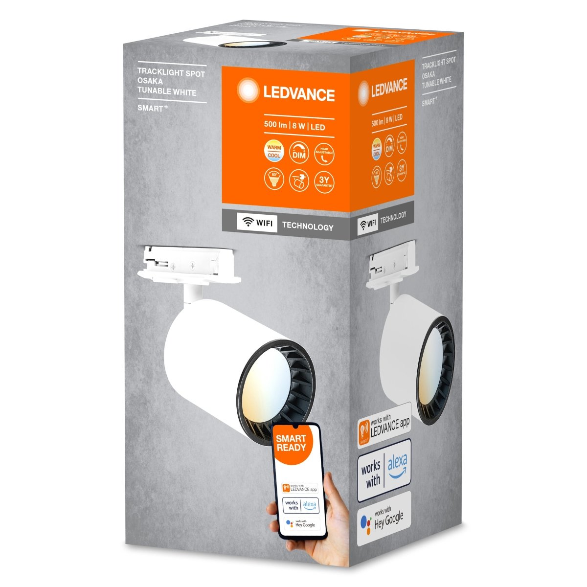 Oprawa szynowa LED WiFi 8W, SMART+ TRACKLIGHT OSAKA White, regulowana biel. - Poland LEDVANCE e-shop 4058075759787