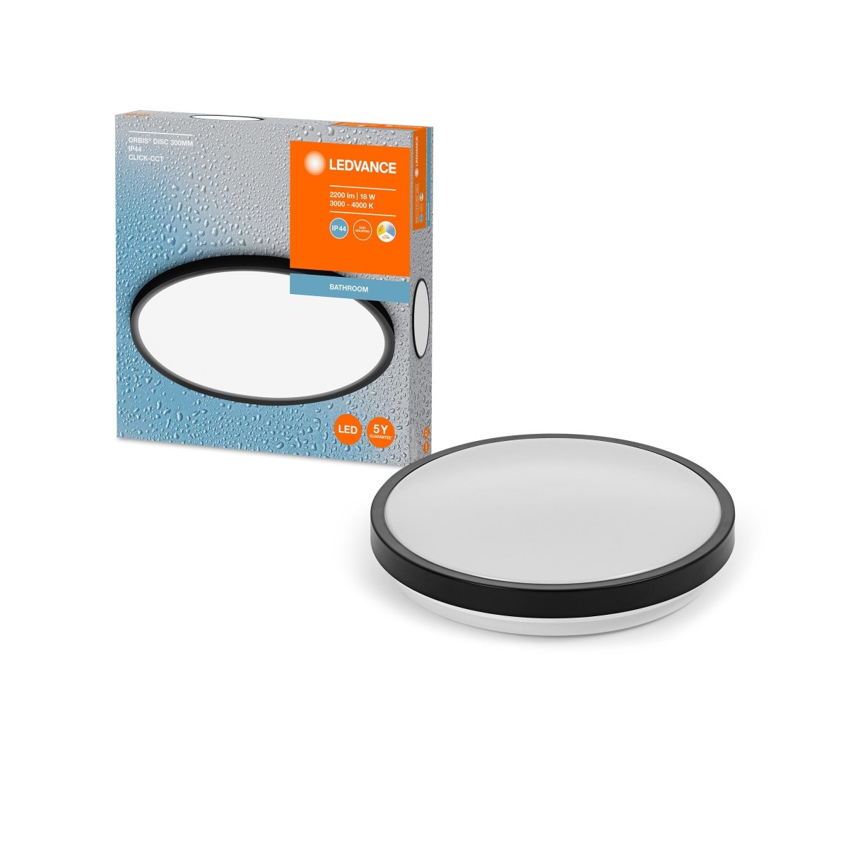 OSRAM Bathroom lampa sufitowa CCT IP44 300 mm czarna, Click - eshop Ledvance PL 4099854096112