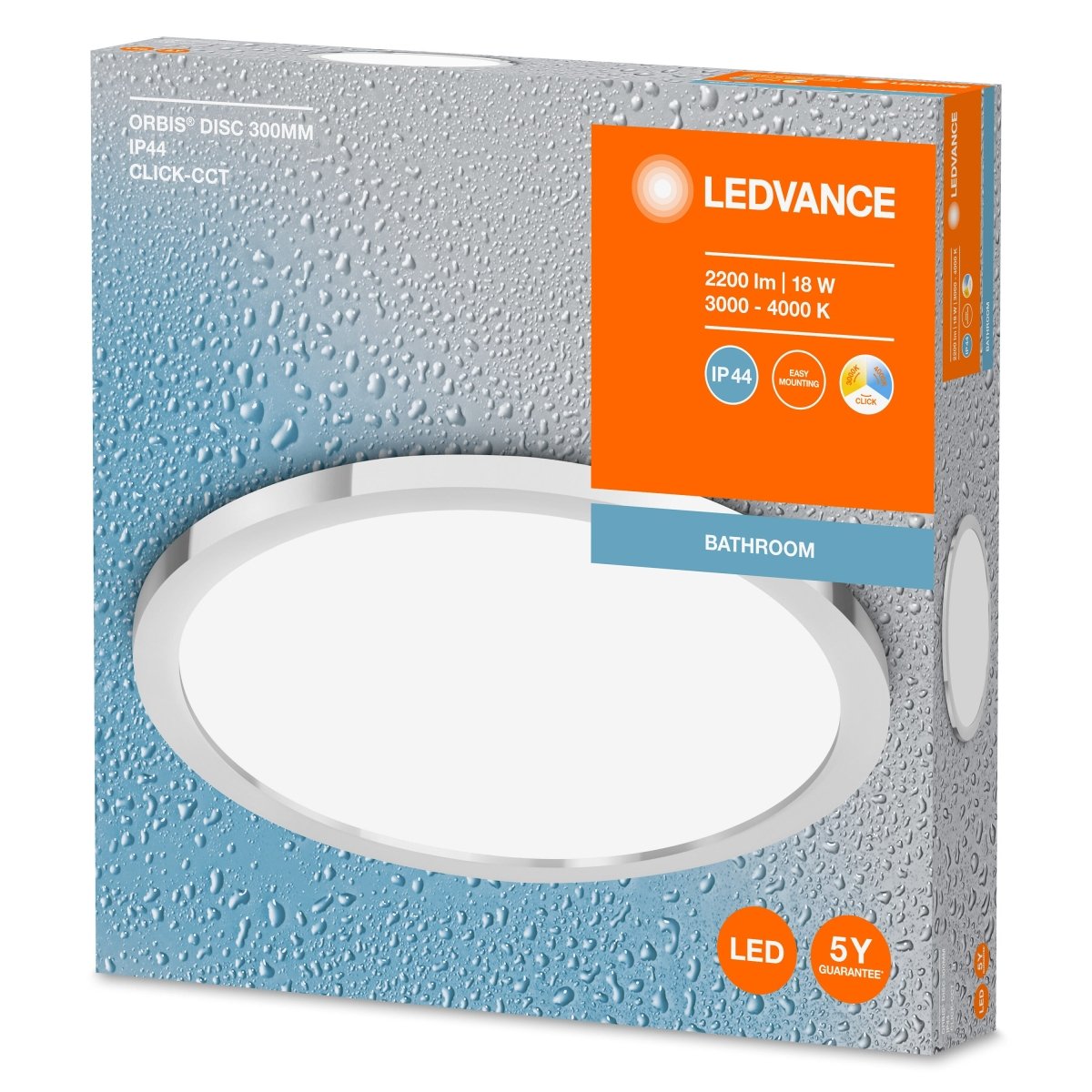OSRAM Bathroom lampa sufitowa CCT IP44 chrom, Click - CCT - eshop Ledvance PL 4099854096136