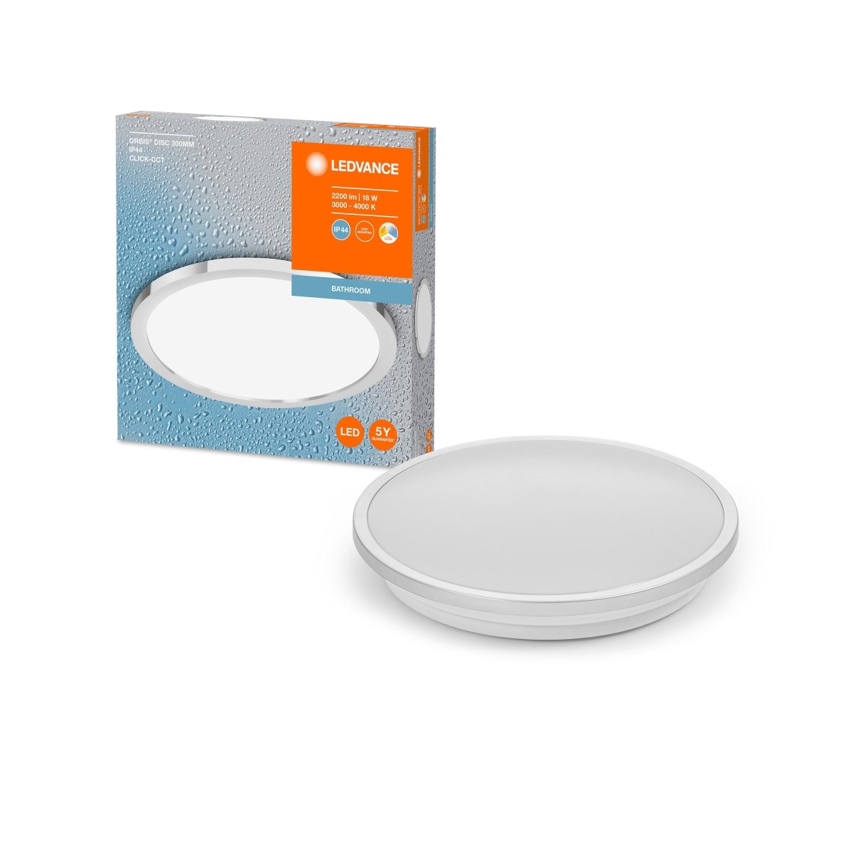 OSRAM Bathroom lampa sufitowa CCT IP44 chrom, Click - CCT - eshop Ledvance PL 4099854096136