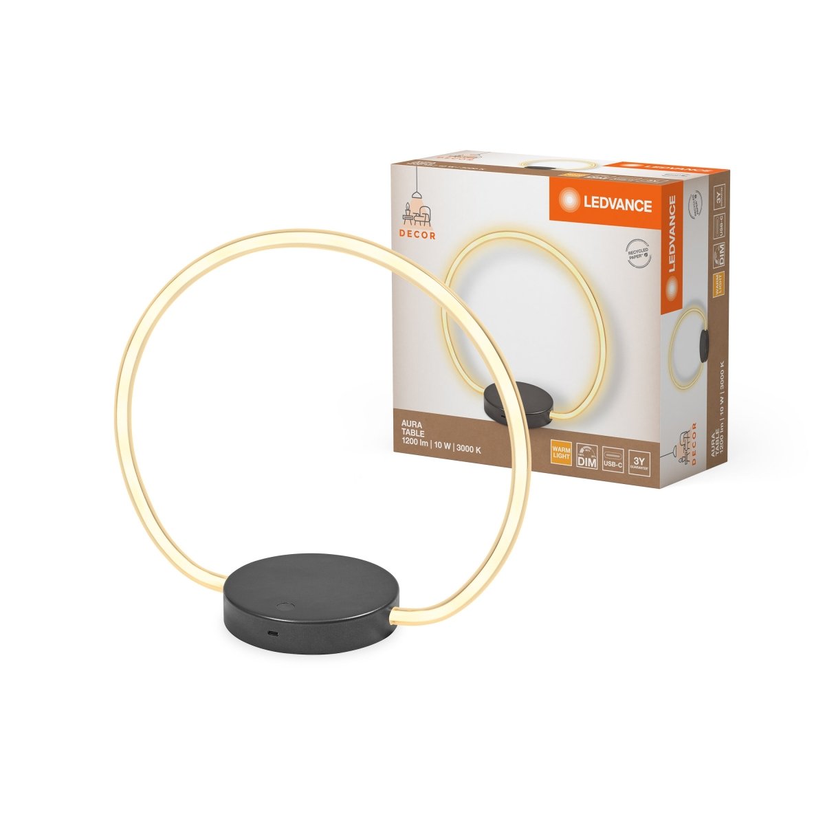 OSRAM Decor Aura lampa stołowa 10W 830 Touch DIM USB - eshop Ledvance PL 4058075842120