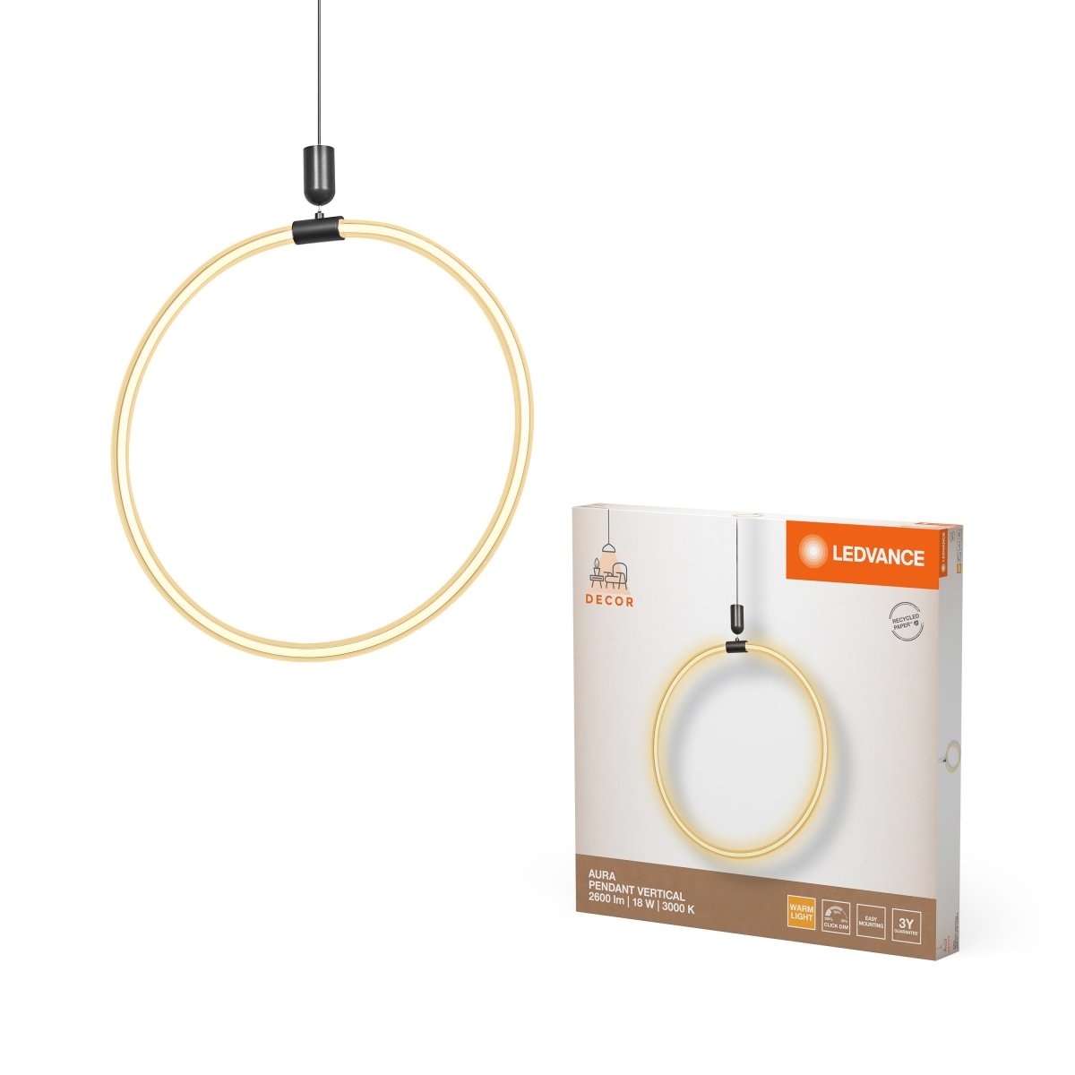 OSRAM Decor Aura Wisząca Vert 18W 830 Click DIM - eshop Ledvance PL 4058075842045