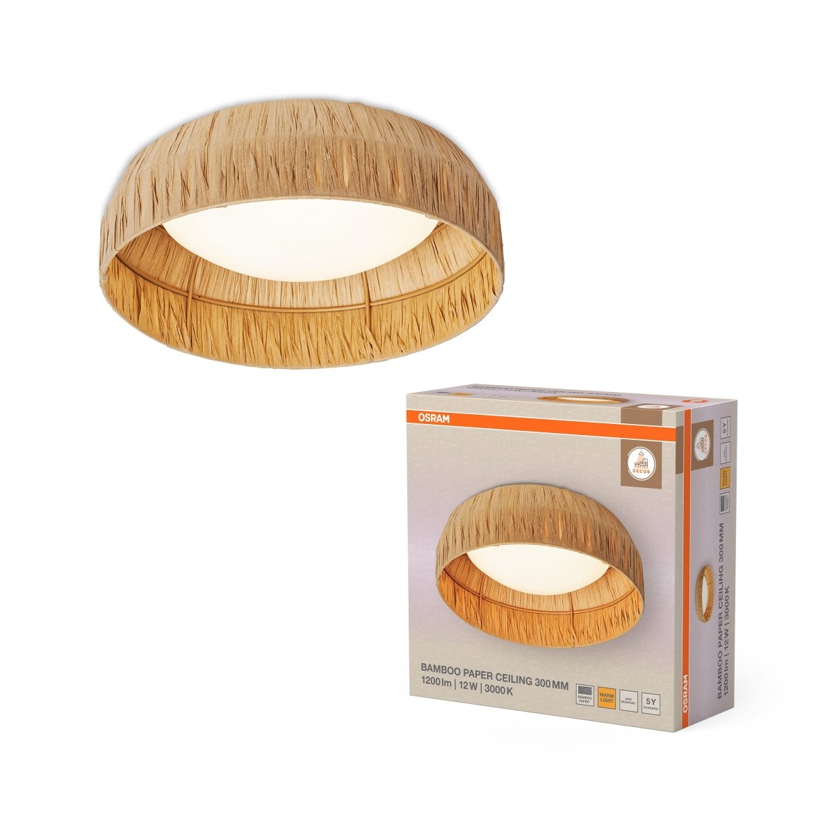 OSRAM Decor Bamboo Paper Plafon 300mm 12W 830 brązowy - eshop Ledvance PL 4099854452741