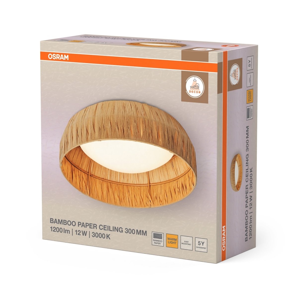 OSRAM Decor Bamboo Paper Plafon 300mm 12W 830 brązowy - eshop Ledvance PL 4099854452741