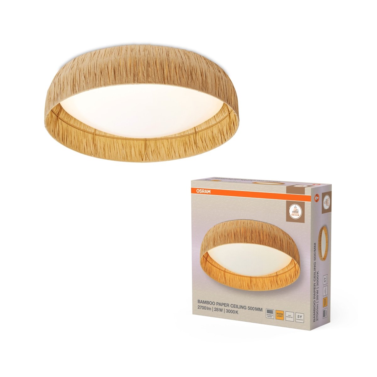 OSRAM Decor Bamboo Paper Plafon 500mm 28W 830 brązowy - eshop Ledvance PL 4099854452819