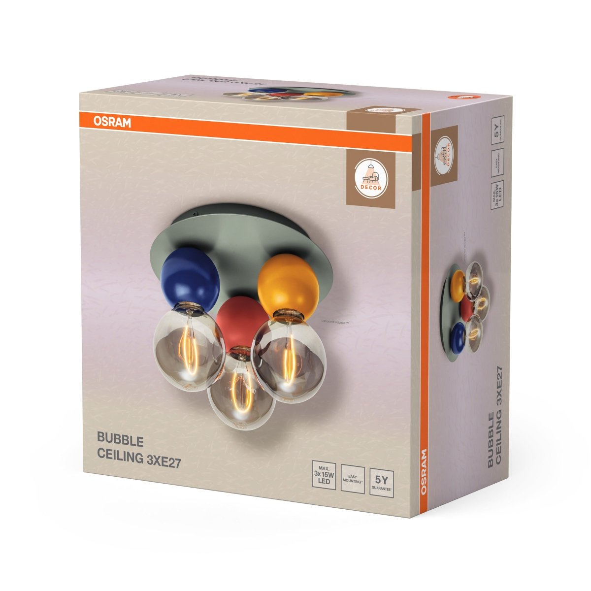 OSRAM Decor Bubble Plafon 3xE27 multikolor - eshop Ledvance PL 4099854452949