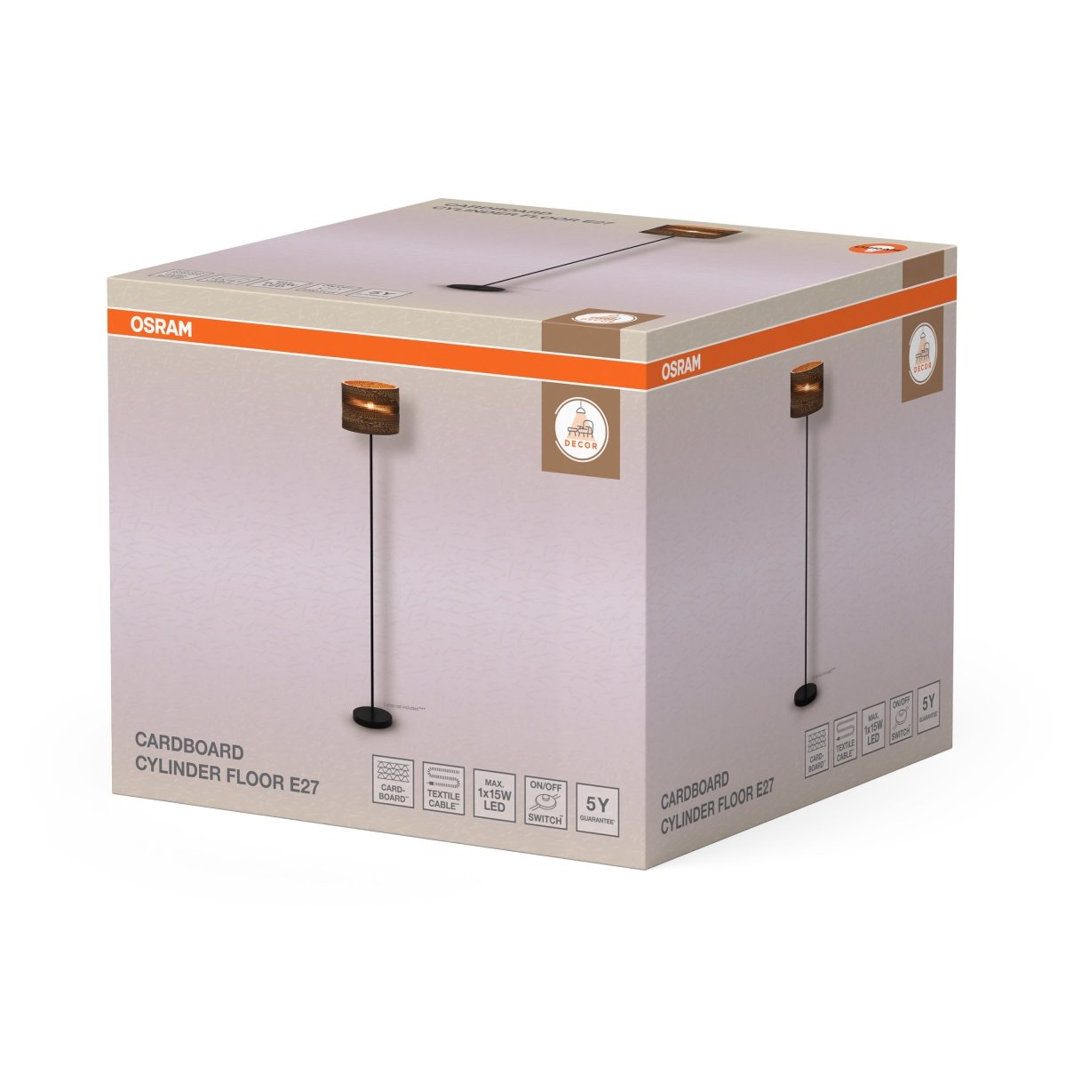 OSRAM Decor Cardboard Cylinder Lampa stojąca E27 brązowa - eshop Ledvance PL 4099854453953