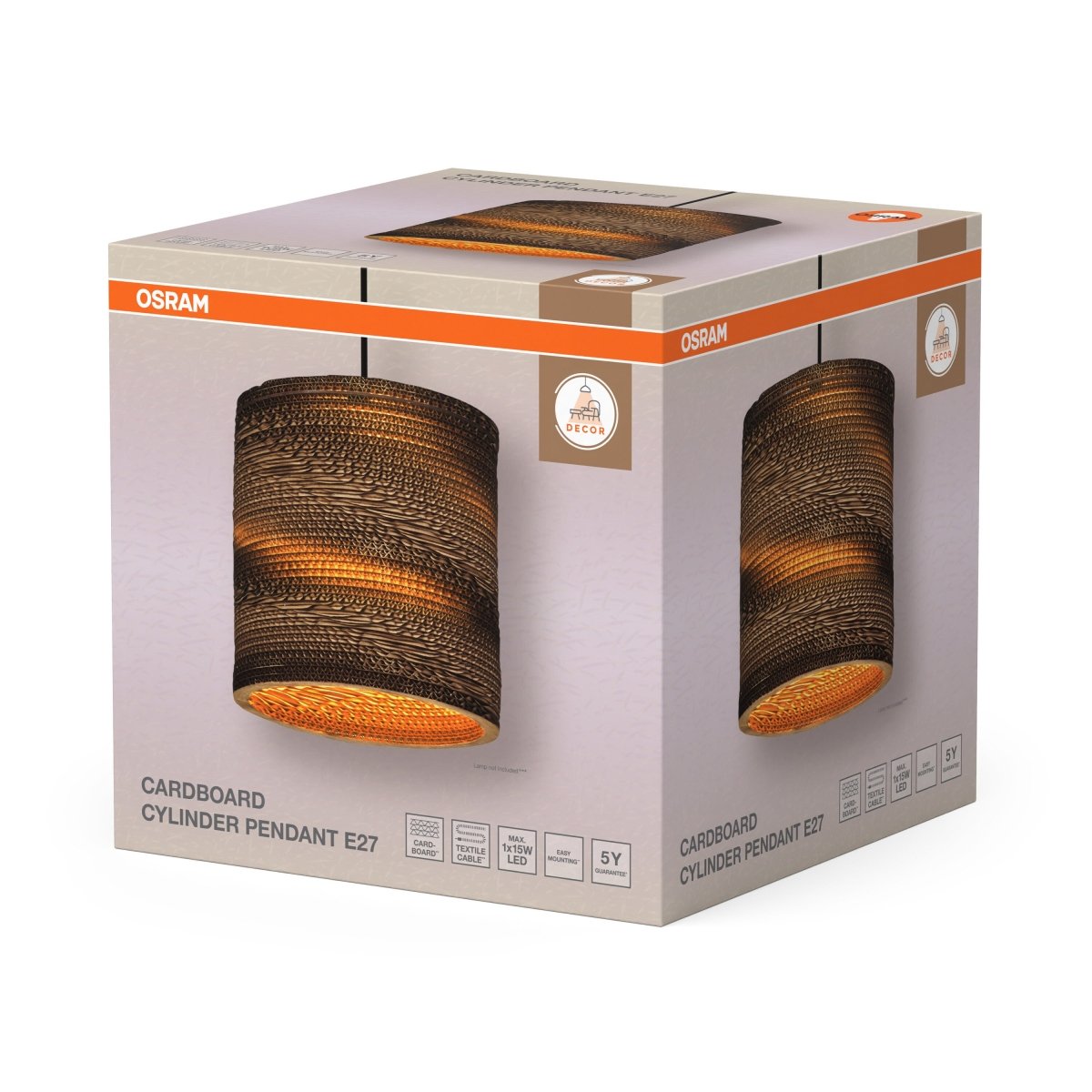 OSRAM Decor Cardboard Cylinder Wisząca E 27 brązowy - eshop Ledvance PL 4099854458866