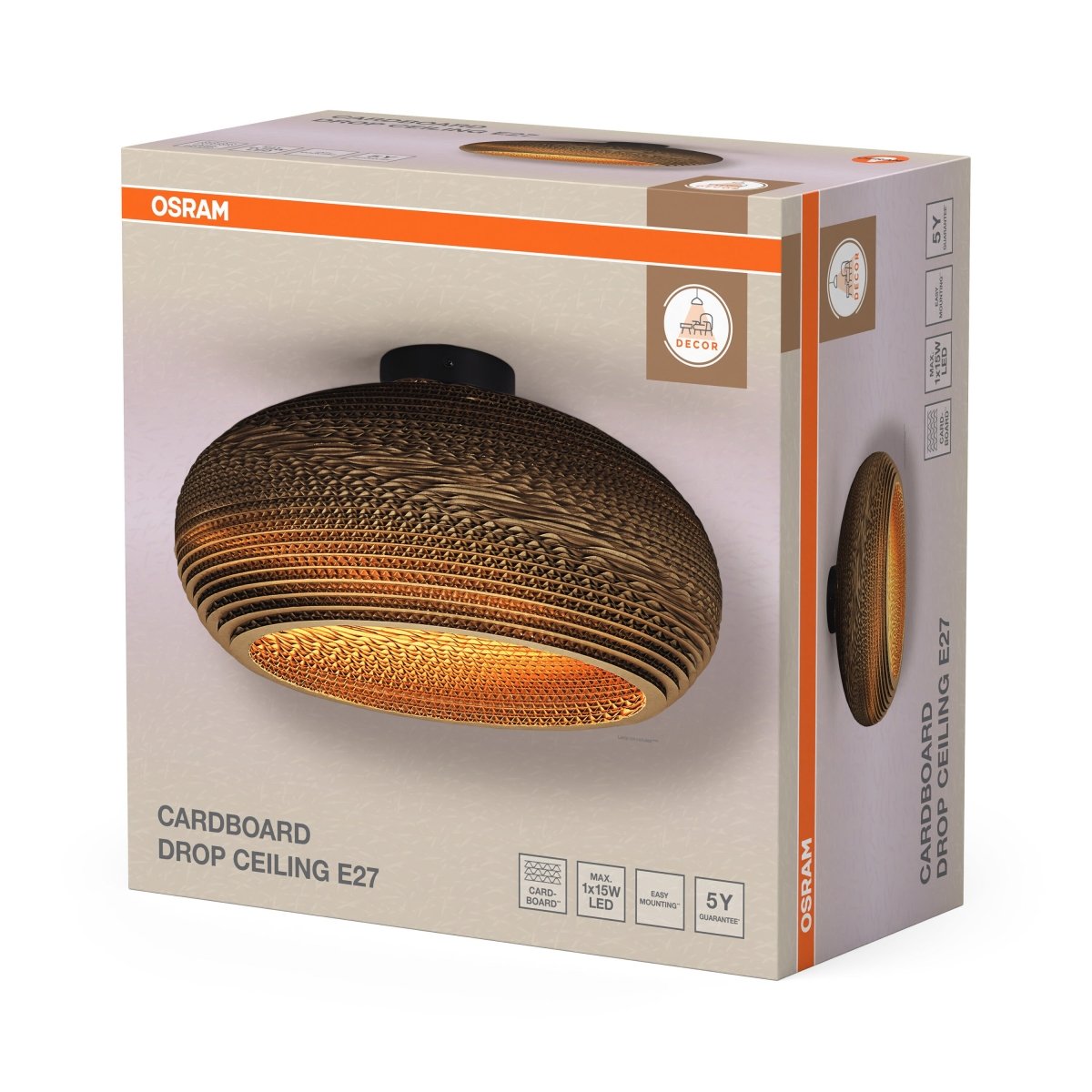 OSRAM Decor Cardboard Drop Plafon E27 brązowy - eshop Ledvance PL 4099854453144