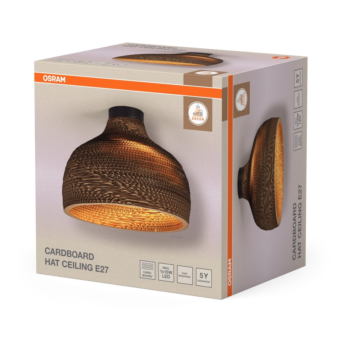 OSRAM Decor Cardboard Hat Plafon E27 brązowy - eshop Ledvance PL 4099854453199