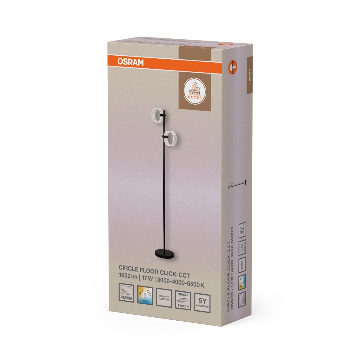OSRAM Decor Circle Lampa stojąca 17W Click CCT czarna - eshop Ledvance PL 4058075847361