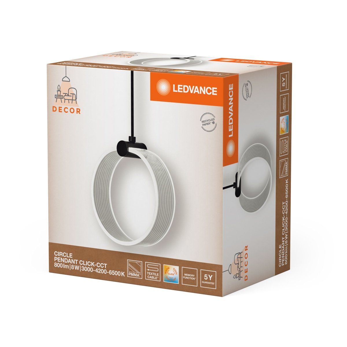 OSRAM Decor Circle Wisząca 1x PL 8W Click CCT czarny - eshop Ledvance PL 4058075838604
