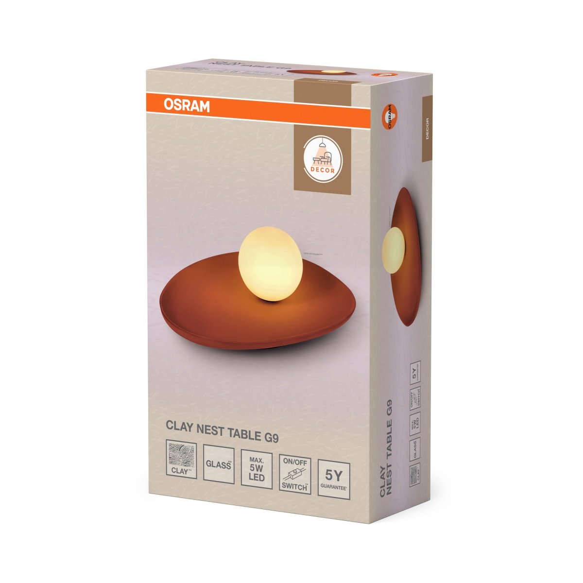 OSRAM Decor Clay Nest Lampa stołowa G9 brązowa - eshop Ledvance PL 4099854454097
