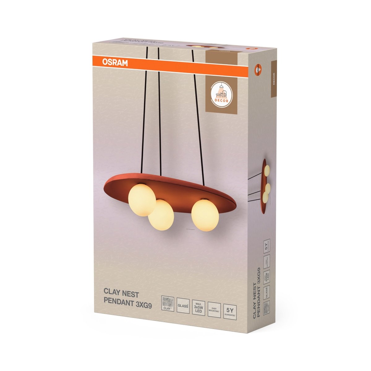 OSRAM Decor Clay Nest Wisząca G9 brązowy - eshop Ledvance PL 4099854459061