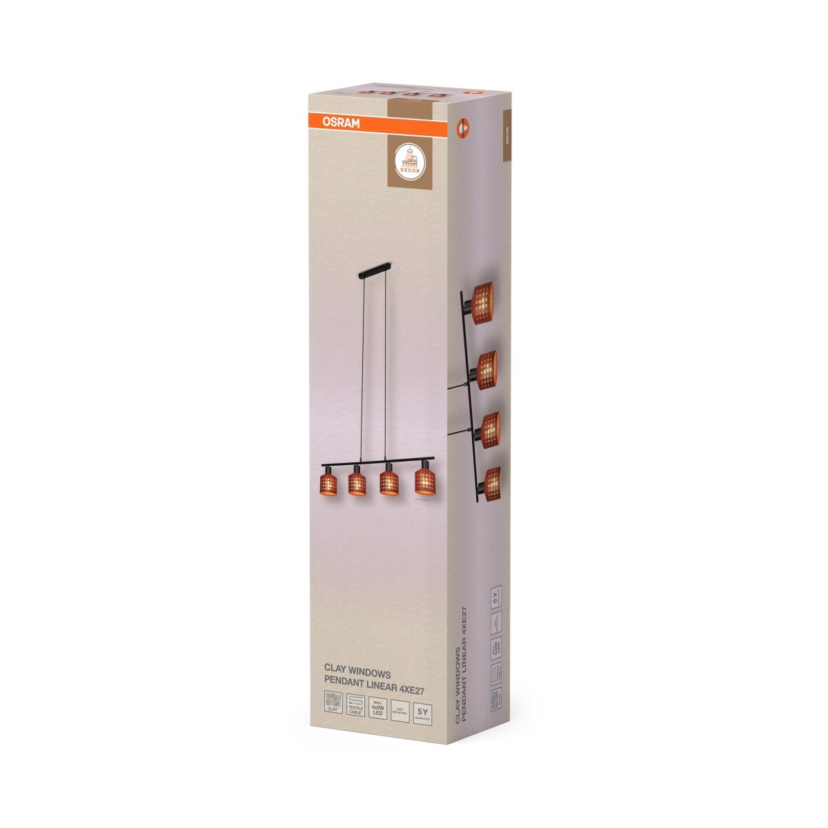 OSRAM Decor Clay Windows Wisząca LN E27 brązowy - eshop Ledvance PL 4099854459085