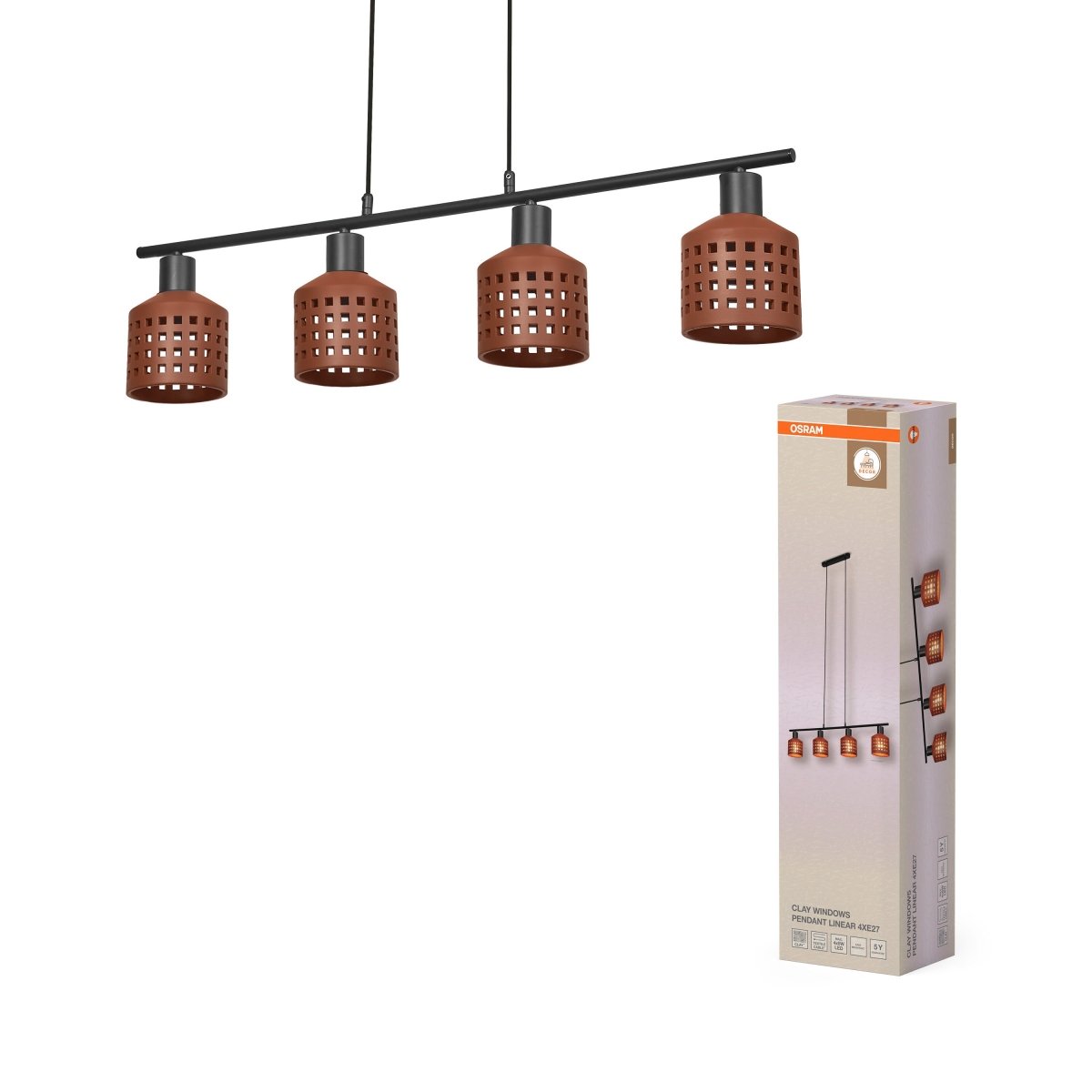 OSRAM Decor Clay Windows Wisząca LN E27 brązowy - eshop Ledvance PL 4099854459085