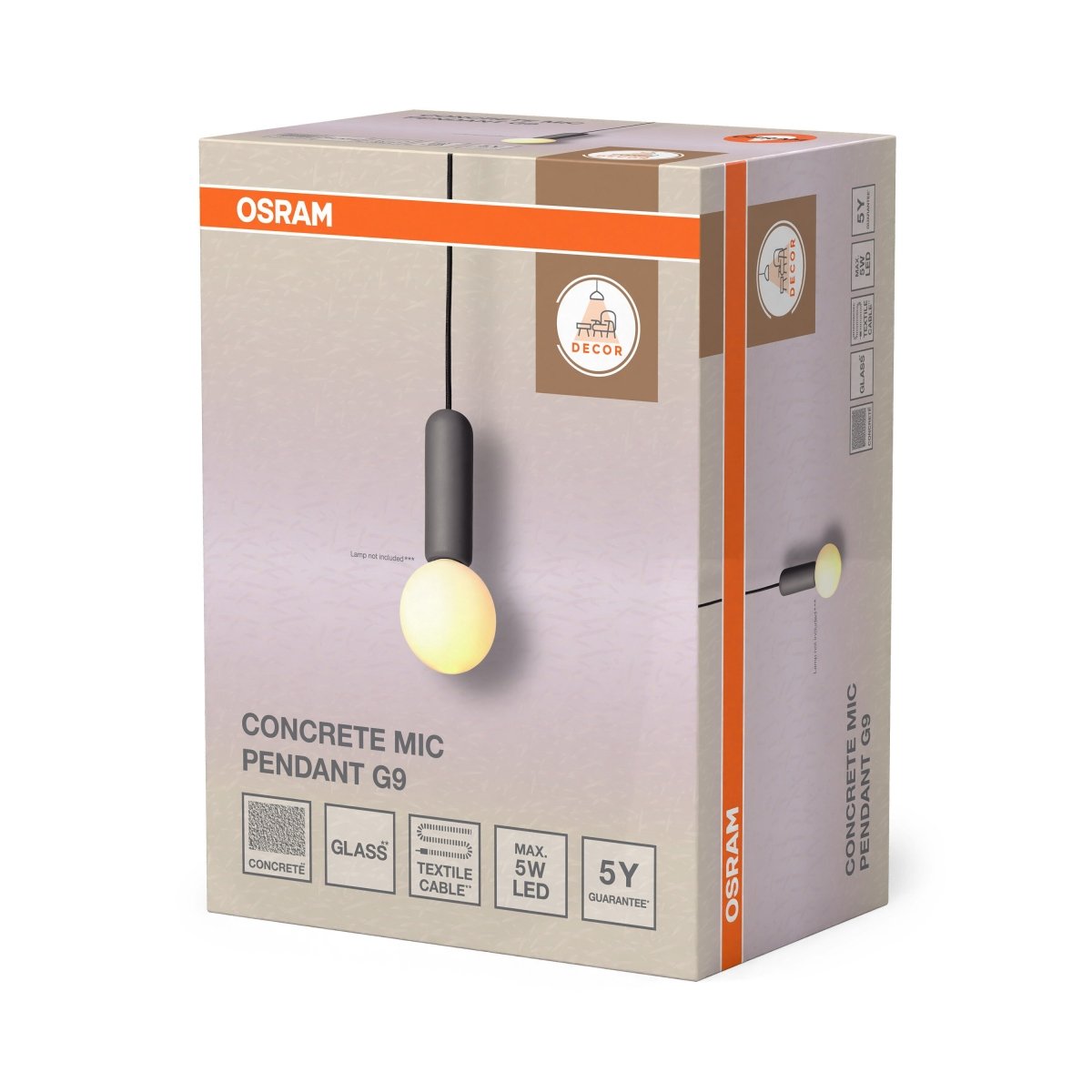 OSRAM Decor Concrete Mic Wisząca 1xG9 ciemnoszary - eshop Ledvance PL 4058075848320