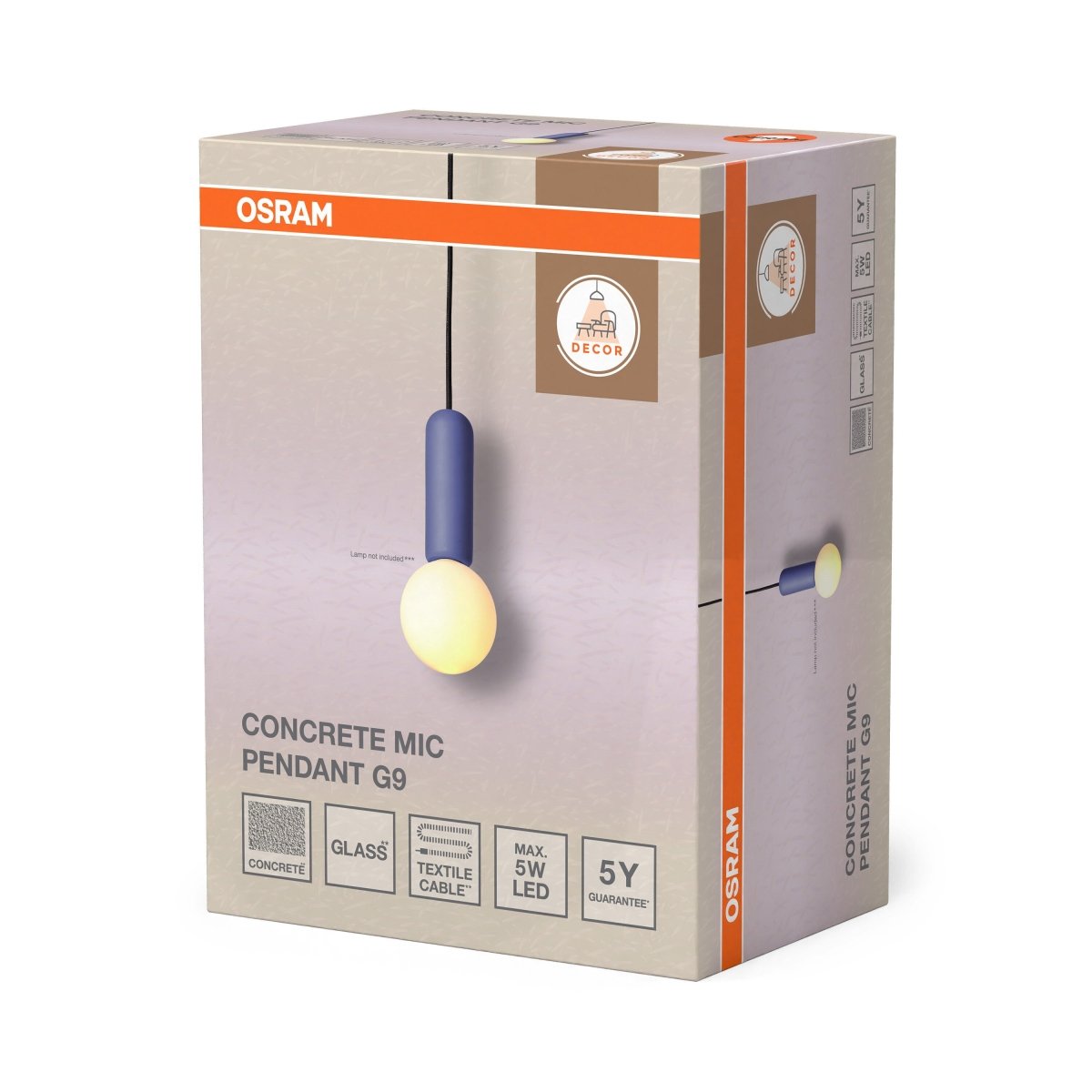 OSRAM Decor Concrete Mic Wisząca 1xG9 niebieski - eshop Ledvance PL 4058075848382