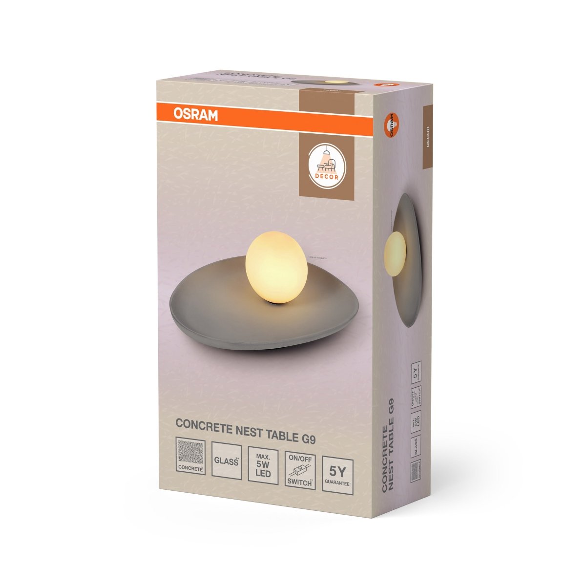 OSRAM Decor Concrete Nest Lampa stołowa G9 szara - eshop Ledvance PL 4099854454219