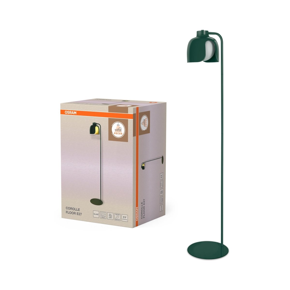 OSRAM Decor Corolle Lampa stojąca E27 zielona - eshop Ledvance PL 4058075849167
