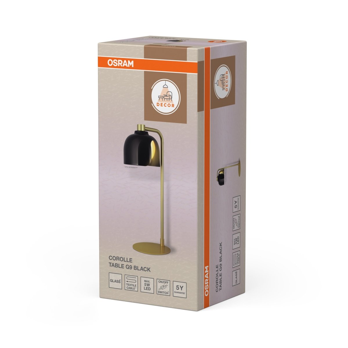 OSRAM Decor Corolle Lampa stołowa G9 czarna - eshop Ledvance PL 4058075848948