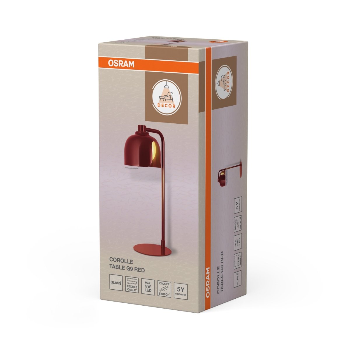 OSRAM Decor Corolle Lampa stołowa G9 czerwona - eshop Ledvance PL 4058075848986