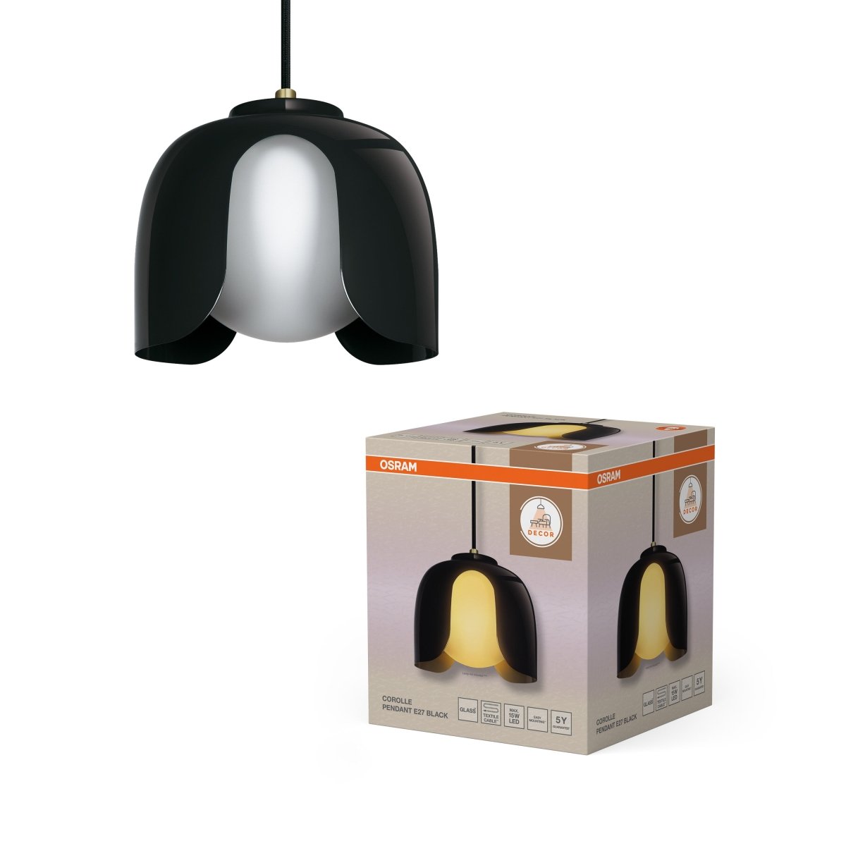OSRAM Decor Corolle Wisząca E27 czarny - eshop Ledvance PL 4058075849105
