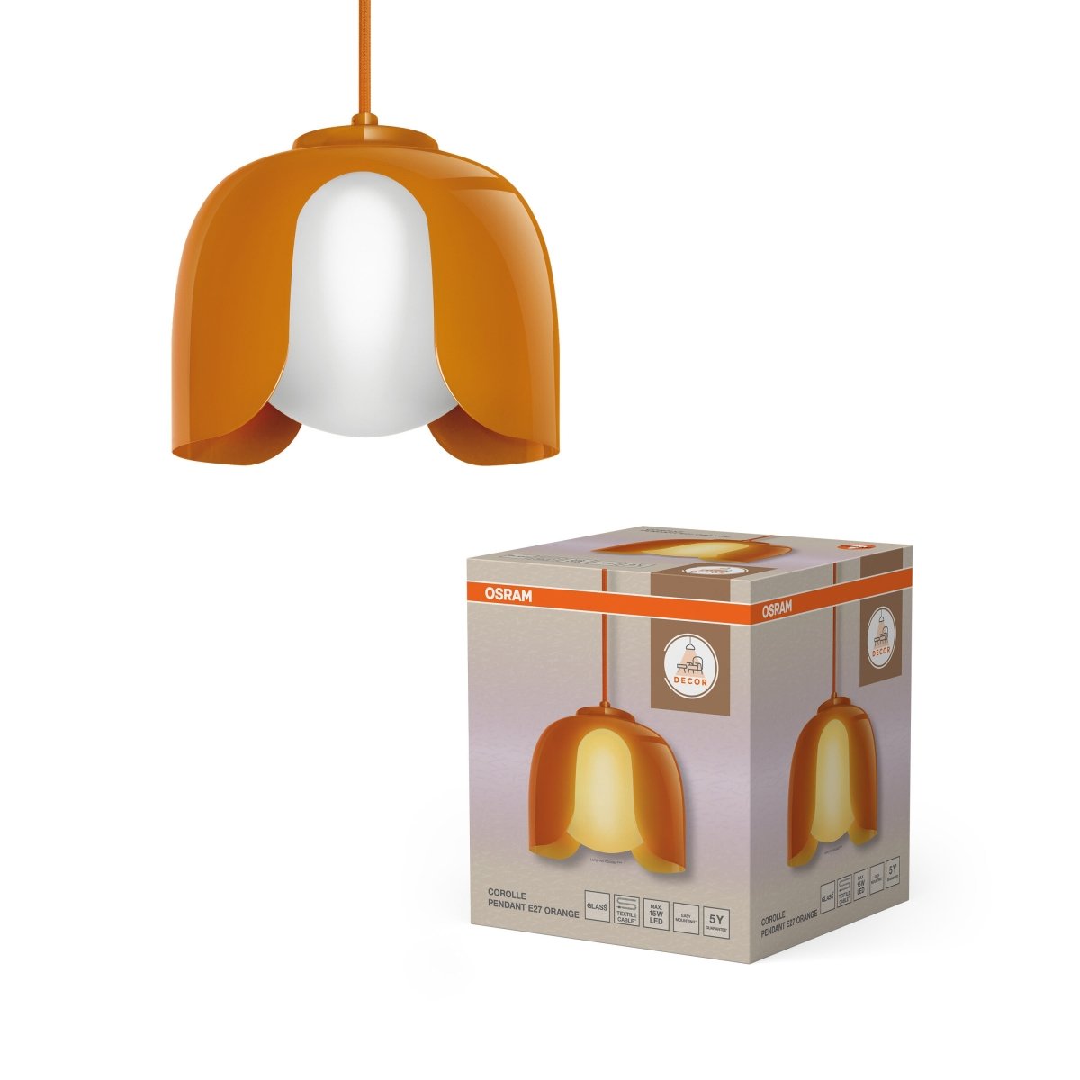 OSRAM Decor Corolle Wisząca E27 pomarańczowy - eshop Ledvance PL 4058075849129