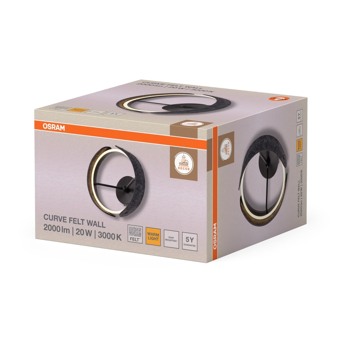 OSRAM Decor Curve Felt Kinkiet 20W 830 ciemnoszary - eshop Ledvance PL 4058075847569