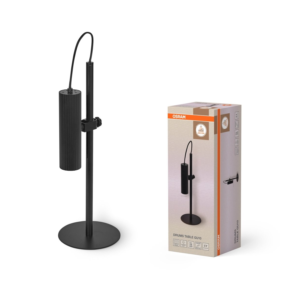 OSRAM Decor Drums Lampa stołowa GU10 czarna - eshop Ledvance PL 4099854454301