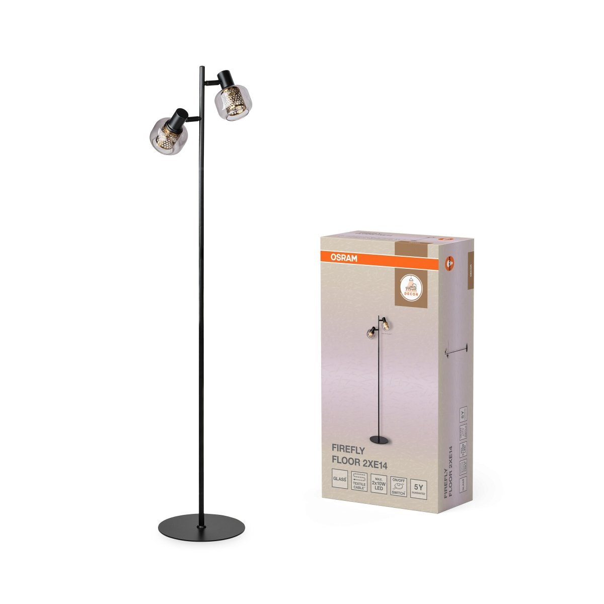 OSRAM Decor Firefly Lampa stojąca 2xE14 czarna - eshop Ledvance PL 4058075847125