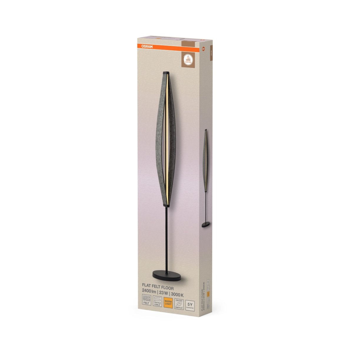 OSRAM Decor Flat Felt Lampa stojąca 23W 830 ciemnoszara - eshop Ledvance PL 4058075847545