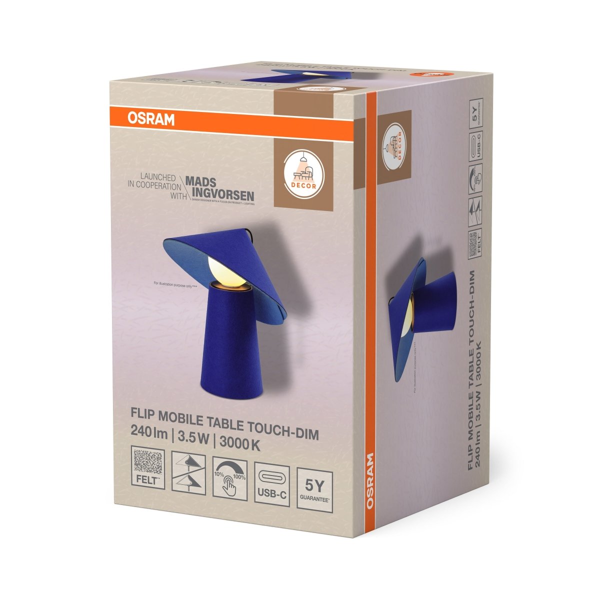 OSRAM Decor Flip Mobile Lampa stołowa 3.5W Touch niebieska - eshop Ledvance PL 4058075848566