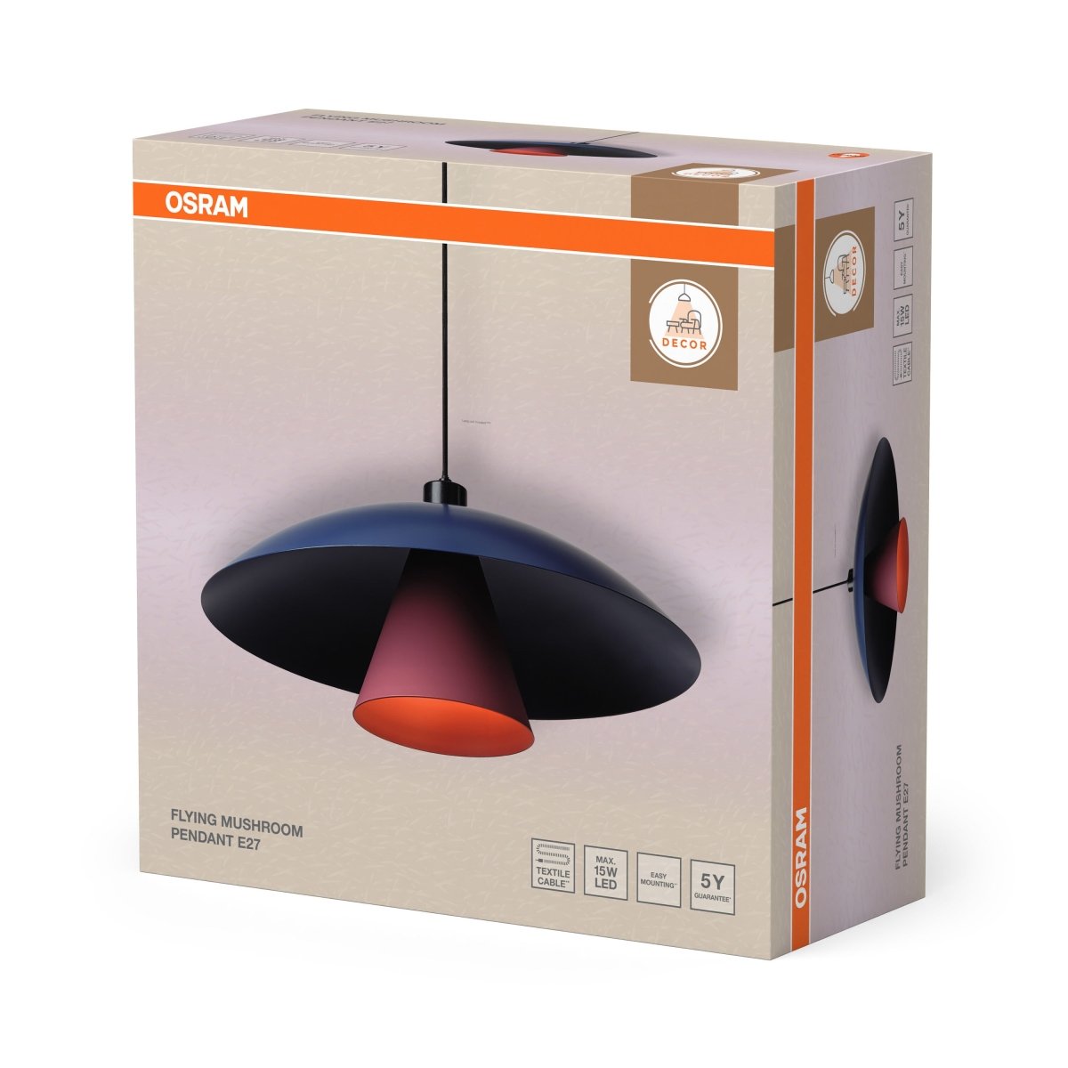OSRAM Decor Flying Mushroom Wisząca E27 niebieski - eshop Ledvance PL 4058075846920