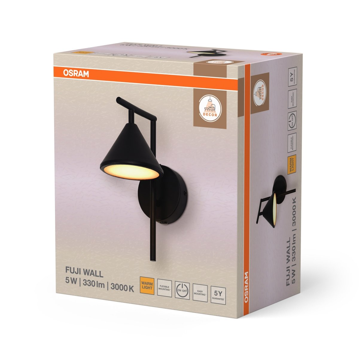 OSRAM Decor Fuji Kinkiet 5W 930 czarny satynowy - eshop Ledvance PL 4099854453717