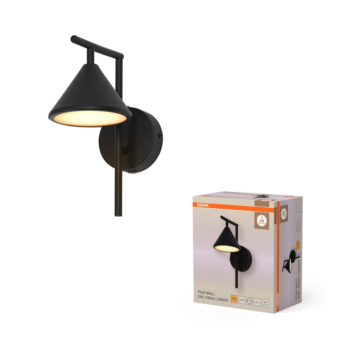 OSRAM Decor Fuji Kinkiet 5W 930 czarny satynowy - eshop Ledvance PL 4099854453717